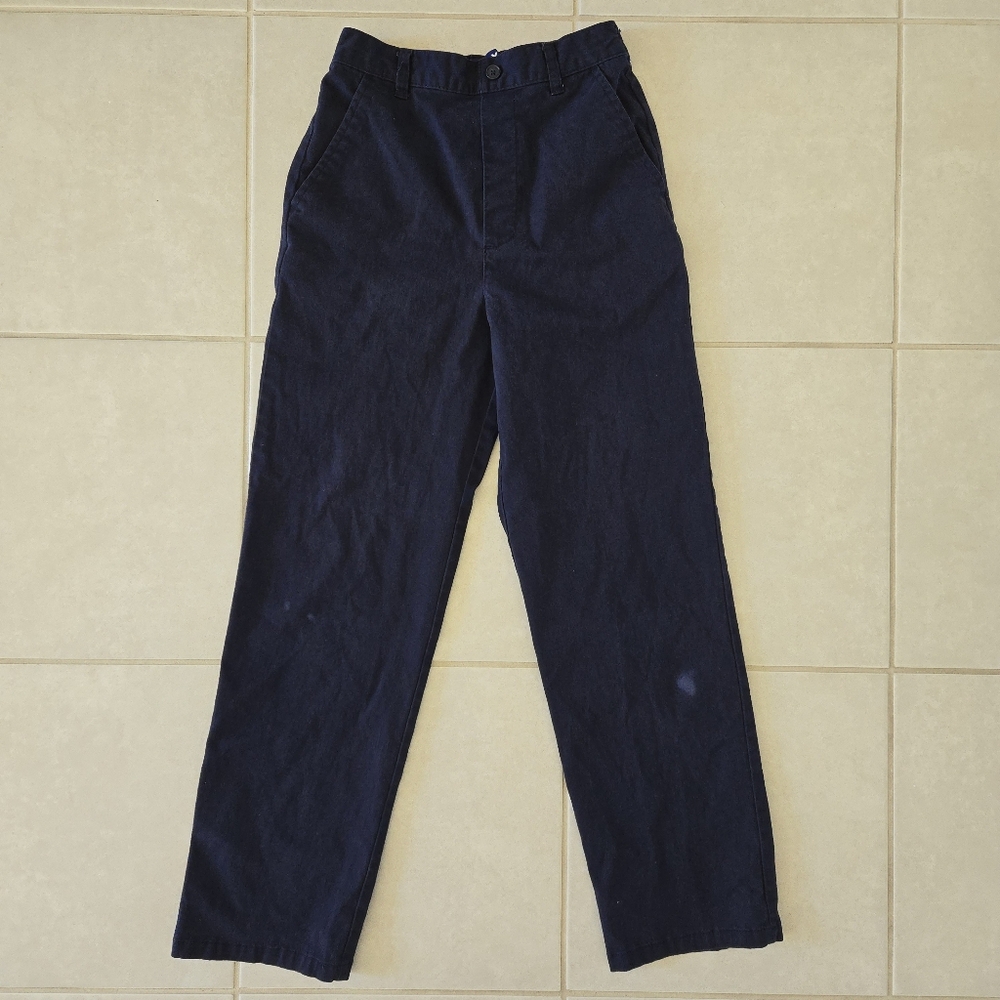 French Toast Boys Pull On Flat Front Relaxed Pants Uniform Navy Size 12